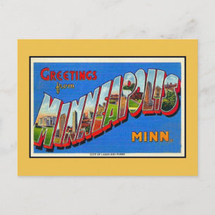 Alte Grüße aus Minneapolis MN Postkarte