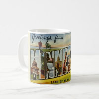 Alte Grüße Postkarte für Minnesota Tasse