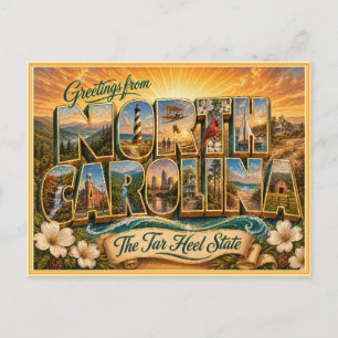 Alte Grußkarte aus North Carolina Postkarte