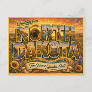 Alte Grußkarte aus North Dakota Postkarte