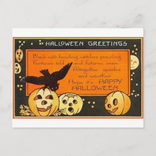 Alte Halloween-Grüße Postkarte