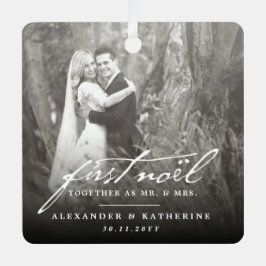 Alte Handschrift des ersten Weihnachtens Hochzeits Ornament Aus Metall