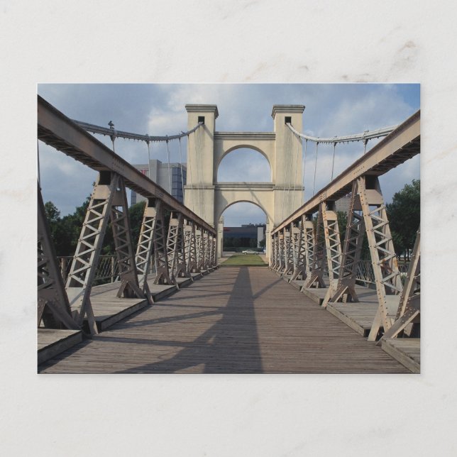 Alte Hängebrücke, historische Stätte Waco, Texas Postkarte (Vorderseite)
