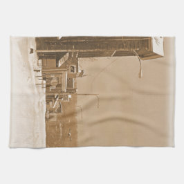 Alte Hauptstraße im Schnee Geschirrtuch