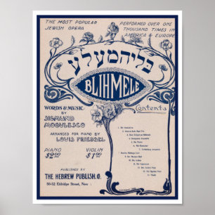 Alte hebräische Notenblätter Poster