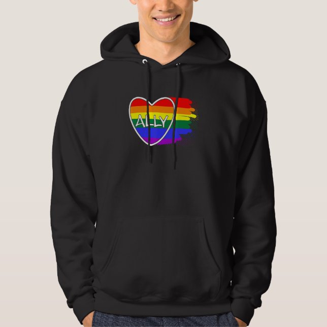 Alte Herzblüte Liebe Pride Month Lgbtq Lesbian Gay Hoodie (Vorderseite)