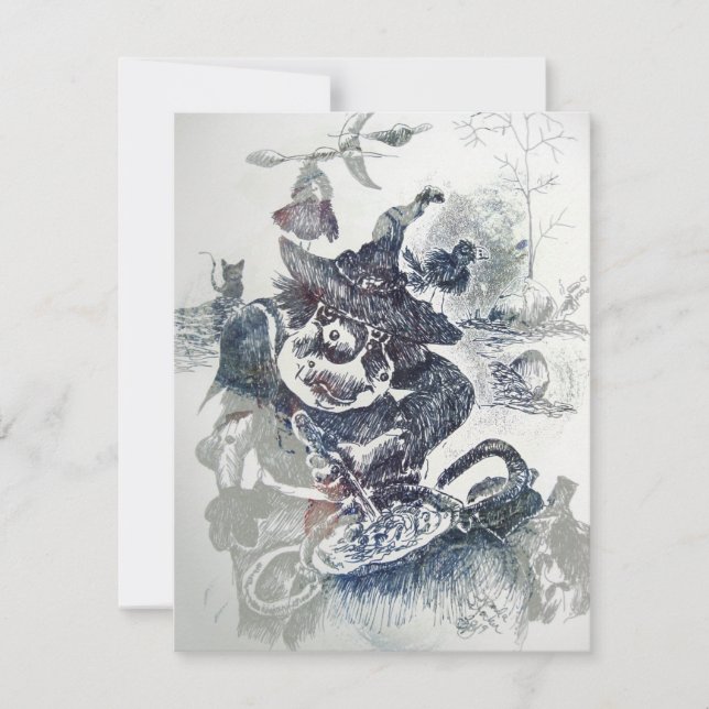 Alte Heuschnauze zerbricht etwas zu Halloween Mitteilungskarte (Vorderseite)