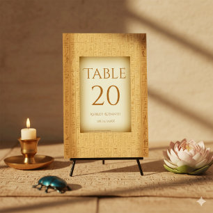 Alte Hieroglyphenmotive Ägyptische Hochzeit Tischnummer