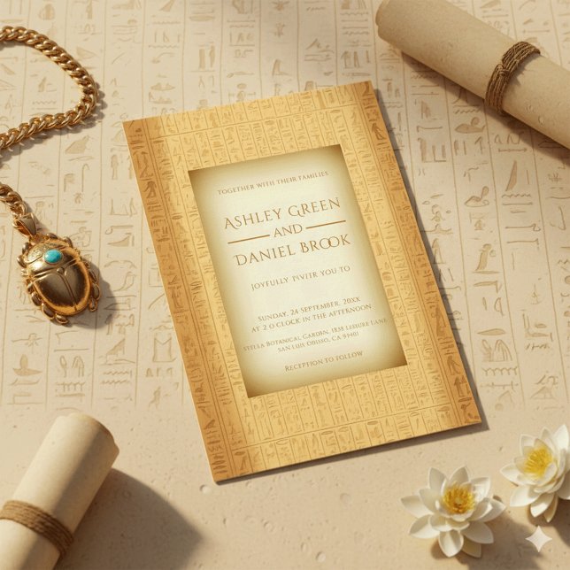 Alte Hieroglyphische Motive ägyptische Hochzeit Einladung (Von Creator hochgeladen)