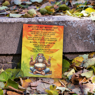 Alte Hippie Man Birthday Party Einladung