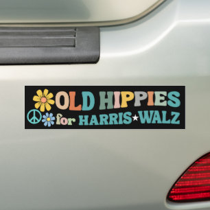 Alte Hippies für Harris Walz 2024 Autoaufkleber