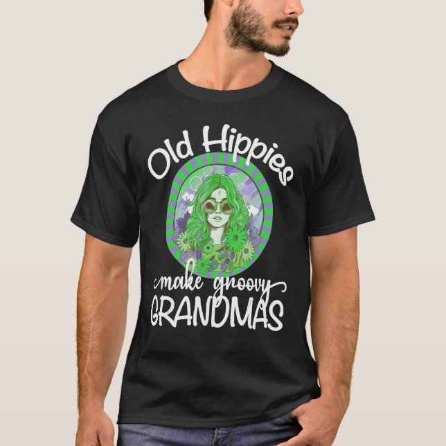 Alte Hippies machen Groovy Grandmas Retro 70er Gra T-Shirt (Vorderseite)