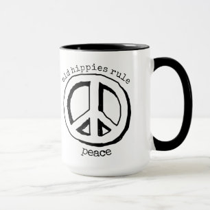 Alte Hippies Regel, Friedenszeichen Kaffee Tasse