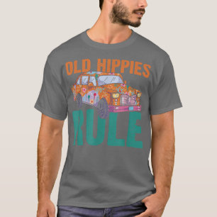 Alte Hippies Vintage Retro Kostüm Hippy Sonnenblum T-Shirt