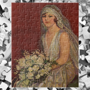 Alte Hochzeit, viktorianische Braut Brautbild Puzzle