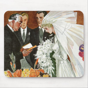Alte Hochzeitszeremonie mit Braut und Bräutigam Mousepad