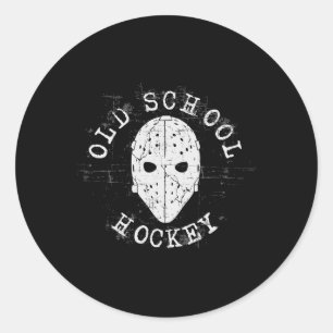 Alte Hockey-Tormaske Runder Aufkleber