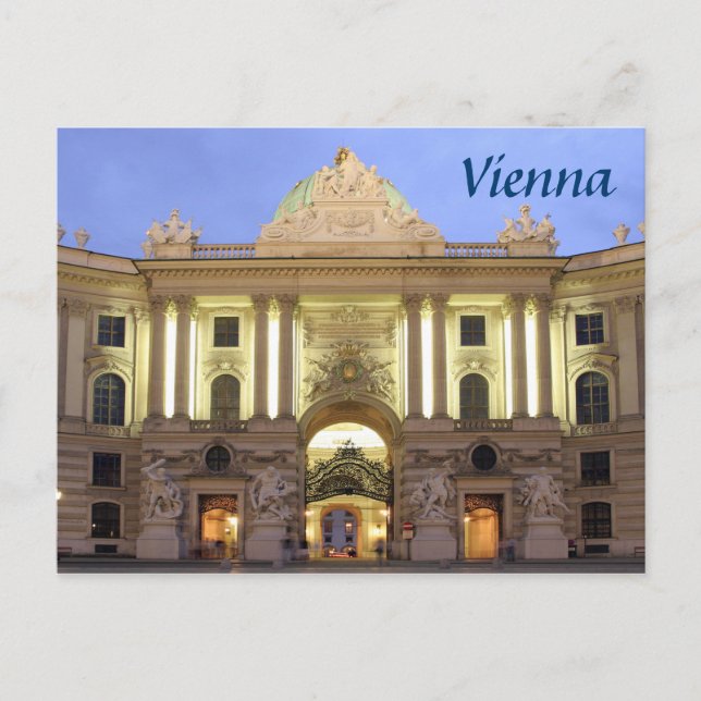 Alte Hofburg am Abend im Wiener Foto Postkarte (Vorderseite)
