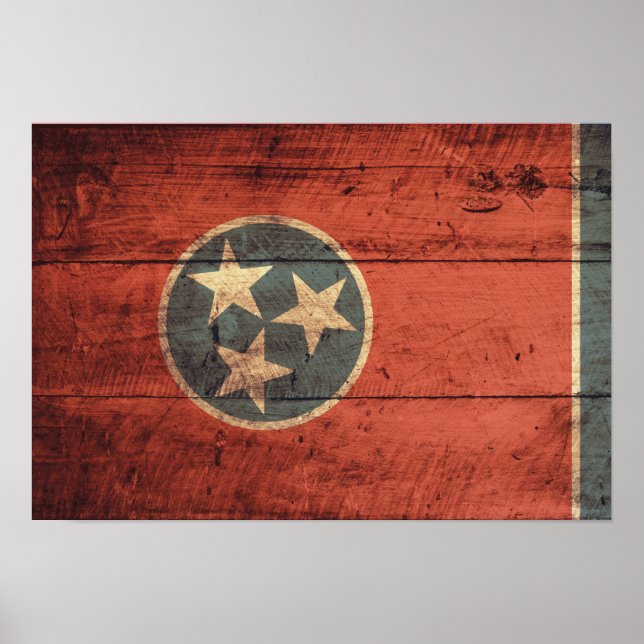 Alte Holz-Tennessee-Flagge; Poster (Vorne)