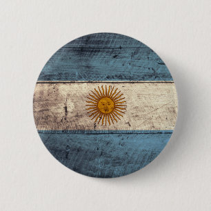 Alte hölzerne Argentinien-Flagge Button