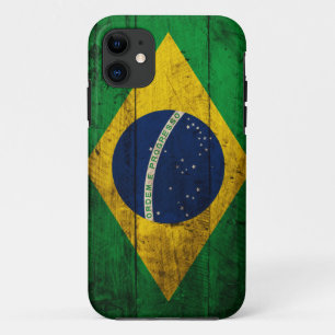 Alte hölzerne Brasilien-Flagge Case-Mate iPhone Hülle