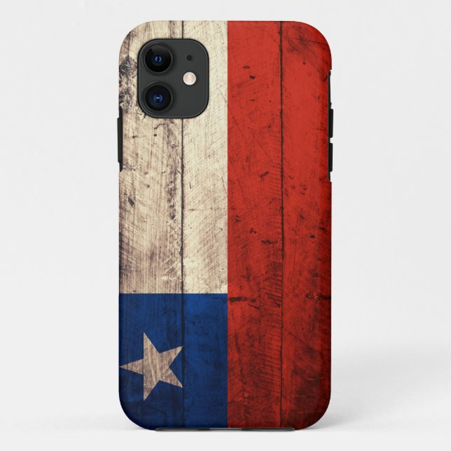 Alte hölzerne Chile-Flagge Case-Mate iPhone Hülle (Rückseite)