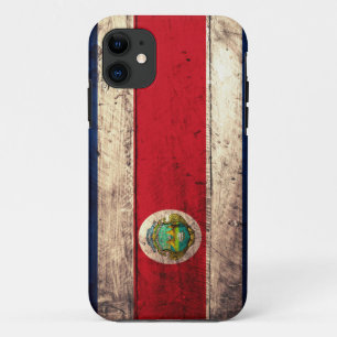 Alte hölzerne Costa Rican Flagge Case-Mate iPhone Hülle