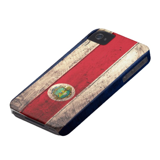 Alte hölzerne Costa Rican Flagge Case-Mate iPhone Hülle (unten)