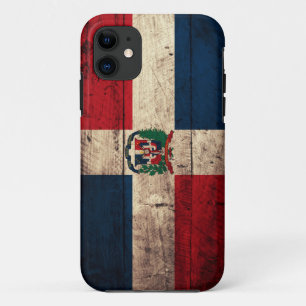 Alte hölzerne Dominikanische Republik-Flagge iPhone 11 Hülle