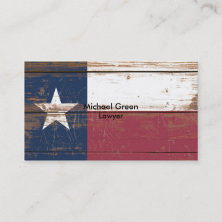 Alte hölzerne Flagge des Bundesstaates Texas Visitenkarte