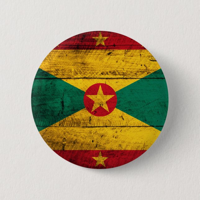 Alte hölzerne Grenada-Flagge Button (Vorderseite)