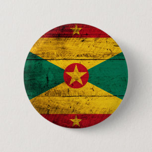 Alte hölzerne Grenada-Flagge Button