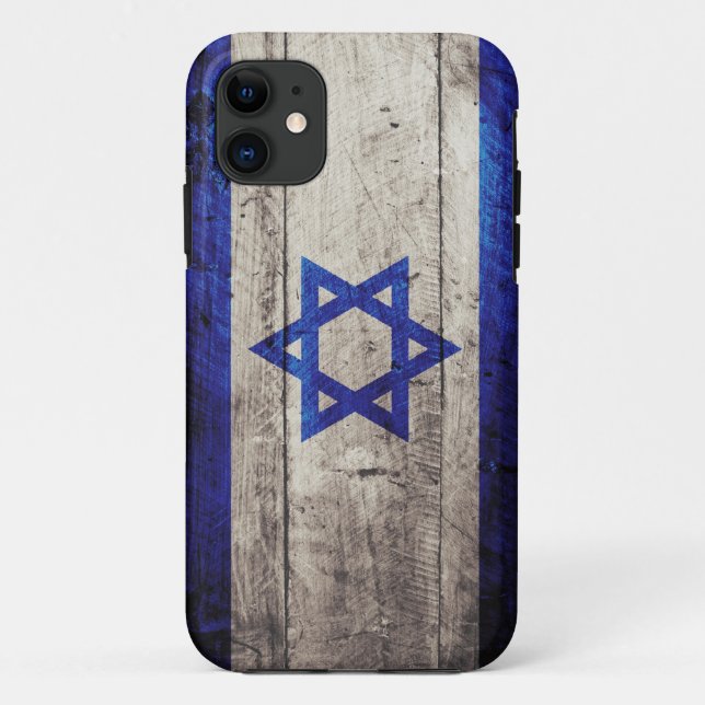 Alte hölzerne Israel-Flagge Case-Mate iPhone Hülle (Rückseite)