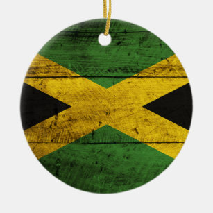 Alte hölzerne Jamaika-Flagge Keramik Ornament