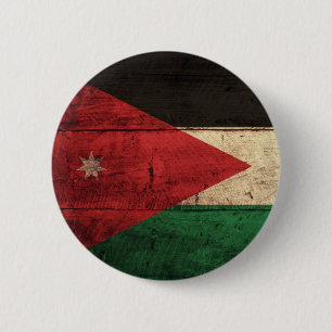 Alte hölzerne Jordanien-Flagge Button