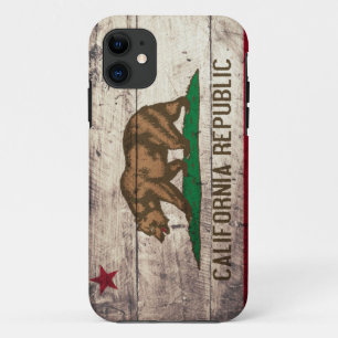Alte hölzerne Kalifornien-Flagge iPhone 11 Hülle