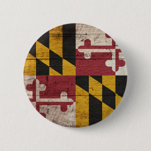 Alte hölzerne Maryland-Flagge Button