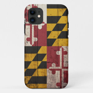Alte hölzerne Maryland-Flagge iPhone 11 Hülle