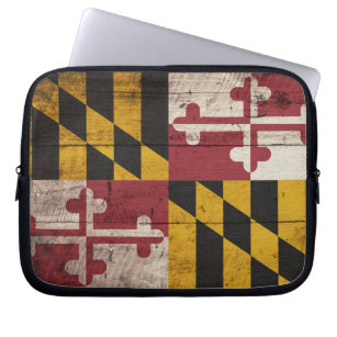 Alte hölzerne Maryland-Flagge Laptopschutzhülle