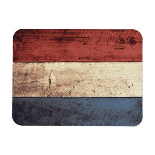 Alte hölzerne niederländische Flagge Magnet