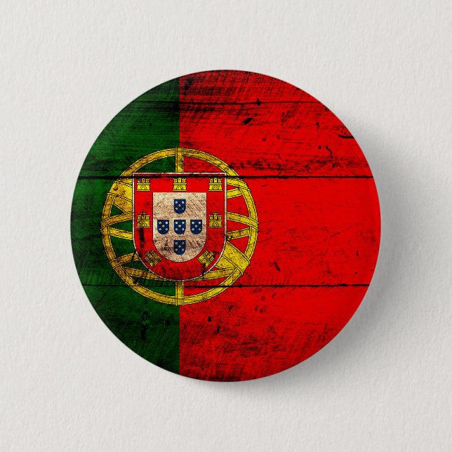 Alte hölzerne Portugal-Flagge Button (Vorderseite)