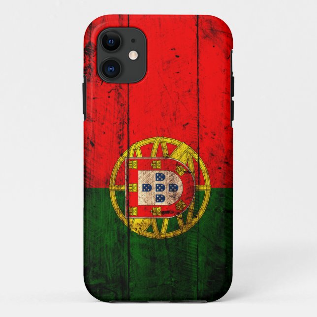 Alte hölzerne Portugal-Flagge Case-Mate iPhone Hülle (Rückseite)