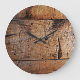"Alte hölzerne" runde (große) Wanduhr