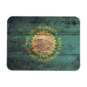 Alte hölzerne South- Dakotaflagge Magnet