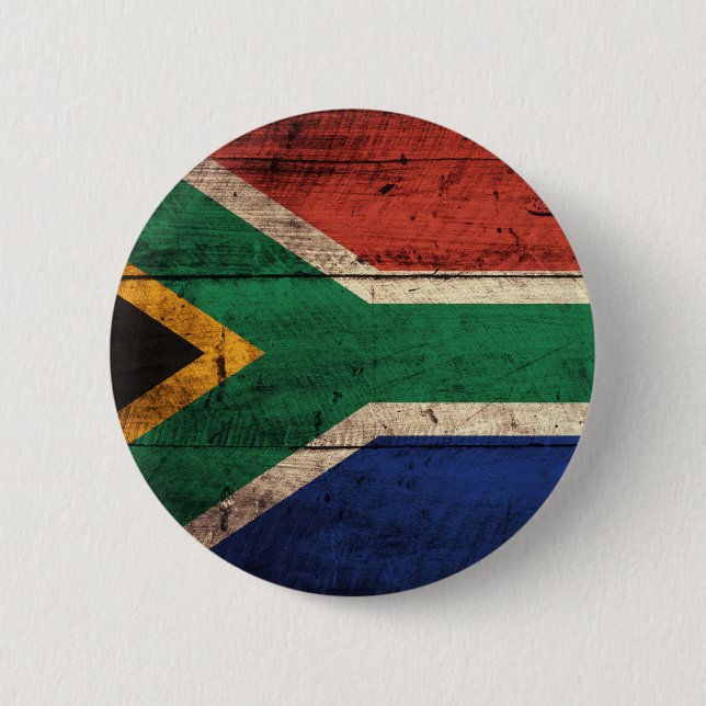 Alte hölzerne Südafrika-Flagge Button (Vorderseite)