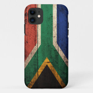 Alte hölzerne Südafrika-Flagge iPhone 11 Hülle