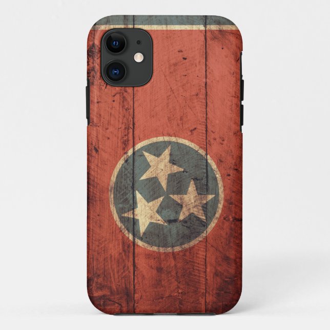 Alte hölzerne Tennessee-Flagge Case-Mate iPhone Hülle (Rückseite)