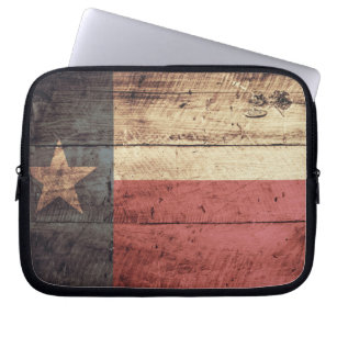Alte hölzerne Texas-Flagge Laptopschutzhülle