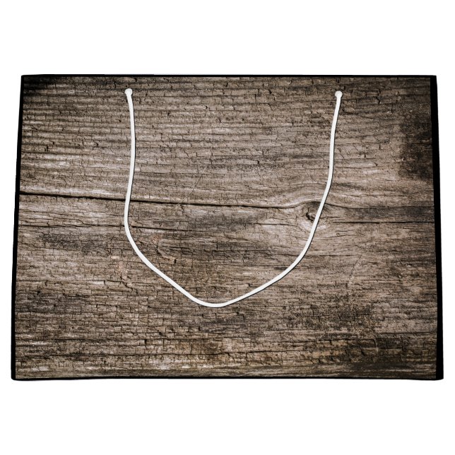 Alte Holzplanken Große Geschenktüte (Vorderseite)