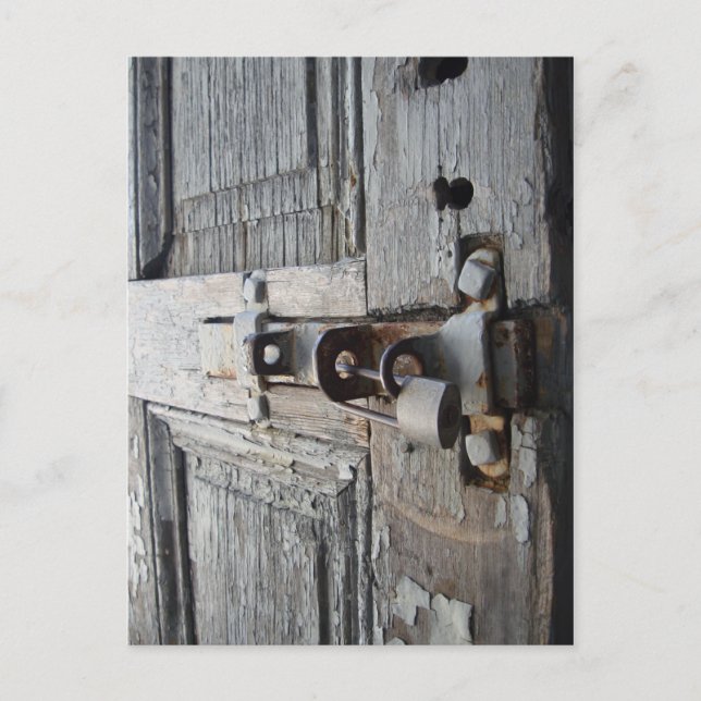 Alte Holztür Postkarte (Vorderseite)
